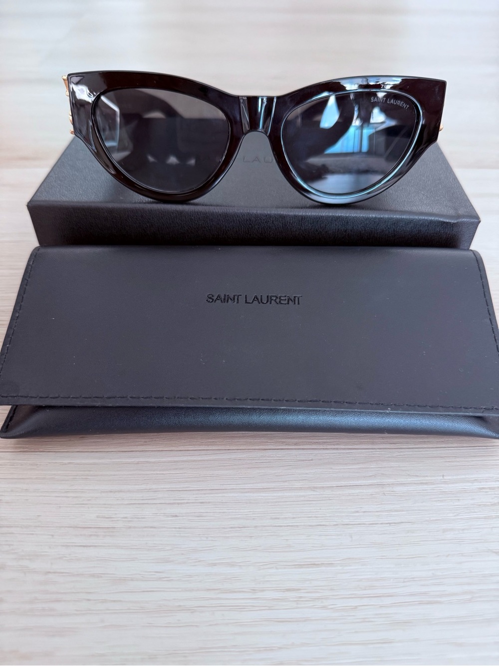 Saint Laurent YSL Black Cat-Eye Sunglasses